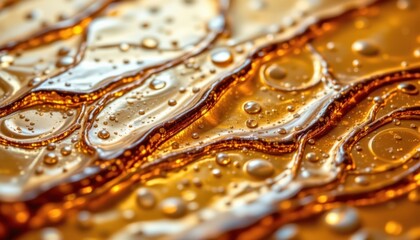 Amber Glass Create a close up of amber glass with textured surfaces that refract light beautifully.