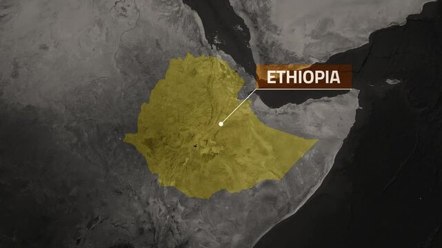 Ethiopia VOX Style Map Animation in 4K UHD Highlighting Diverse Topography