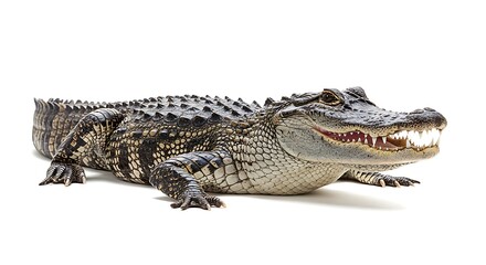 Naklejka premium American Alligator Portrait: Close-Up Studio Shot AI Generated