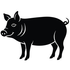 Pig vector silhouette Single collection 