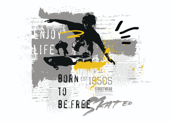 graffity text splash t shirt print. print t shirt style, skater image slogan for t-shirt, art t shirt graphics print design, urban typography street art graffiti slogan print.eps © Sukman