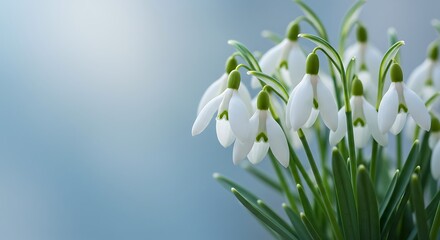 Fototapeta premium Snowdrop Whisper: Delicate Spring Bloom AI Generated