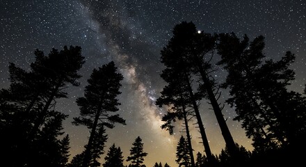 Fototapeta premium Night Sky Symphony: Milky Way's Embrace AI Generated