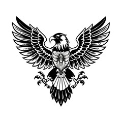 Fototapeta premium eagle tattoo design, Flying Eagle Vector Illustration Mascot Design Clipart