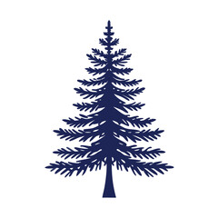 Obraz premium christmas tree set, Pine Tree Silhouette Evergreen Forest Nature Christmas Plant Vector Illustration, christmas pine tree decorative icon, Christmas tree on white, hand drawn style, vector