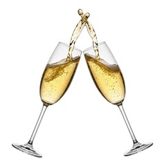 Champagne Toast, Clinking Glasses, Festive Cheers