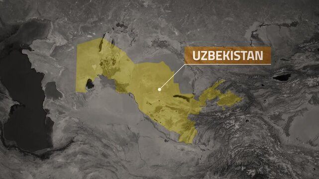 Uzbekistan VOX Style Map Animation in 4K UHD Showcasing Silk Road Heritage and Regions