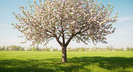 Spring's Embrace: A 3D Render of Blossoming Beauty AI Generated