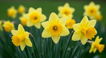 Golden Hour Daffodils: Spring's Embrace AI Generated