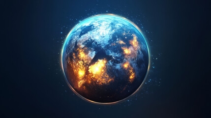 Fototapeta premium Global environmental crisis earth digital artwork cosmic space aerial view climate change awareness