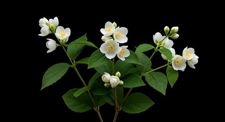 Fototapeta premium Jasmine Bloom: Night's Embrace AI Generated