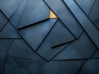 Abstract 3D Blue Gold Geometric Background