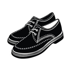 Pair of elegant black leather shoes