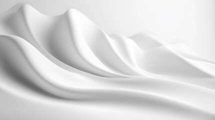 Fototapeta premium Abstract white fabric waves creating a smooth and elegant texture with soft shadows and subtle gradients