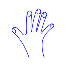 Obraz premium Hand gesture doodle icon. Contour vector illustration