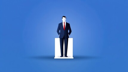 Fototapeta premium Businessman on a platform