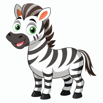 Cartoon smiling zebra animation