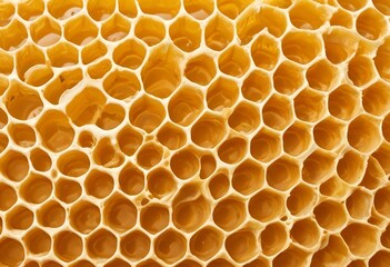Yellow Honeycomb slice closeup isolated on white background
