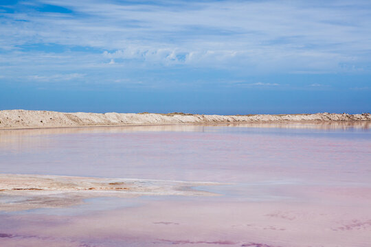 Pink Salt pan lagoon, Walvis Bay, Erongo, Namibia