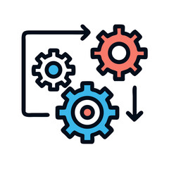 Gears Representing Process or System Settings Icon Design