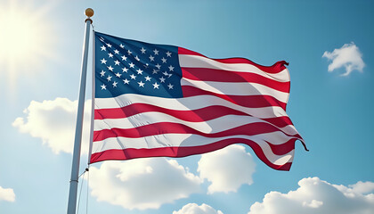 Majestic American Flag Soaring High