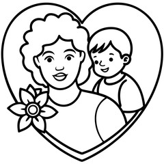 Mother’s Day line art vector