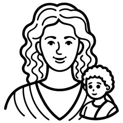 Mother’s Day line art vector