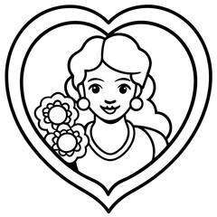 Mother’s Day line art vector