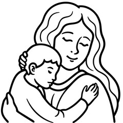 Mother’s Day line art vector