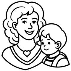Mother’s Day line art vector