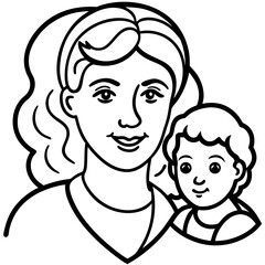 Mother’s Day line art vector