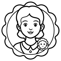 Mother’s Day line art vector