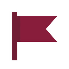 Minimalist dark red flag icon with vertical pole