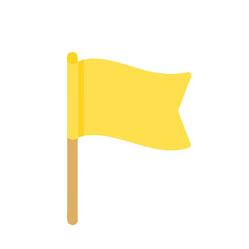 Simple yellow flag icon in flat design