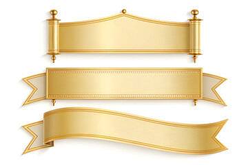 golden banners with ribbon for Name art