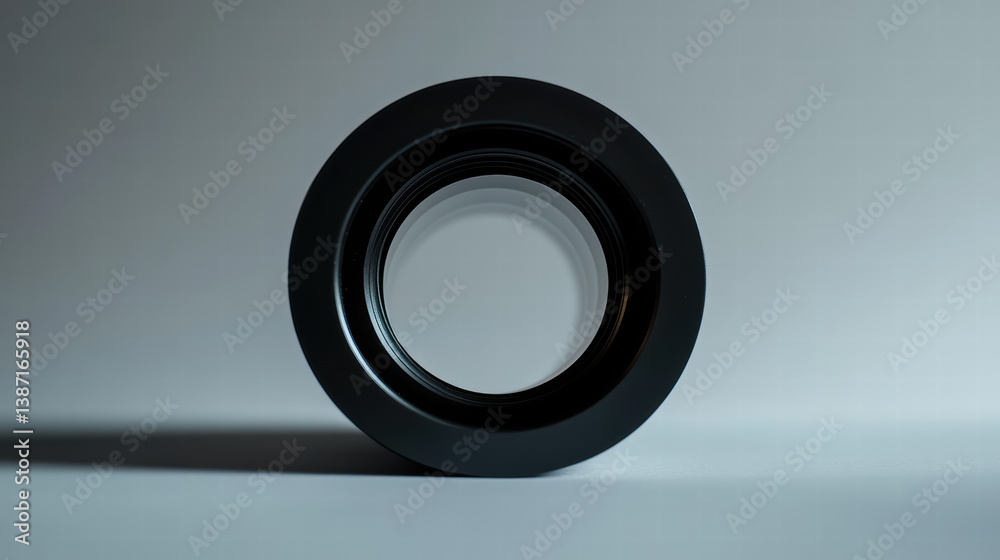 Poster abstract black circle: a minimalist image featuring a sleek, black circular form with subtle concent