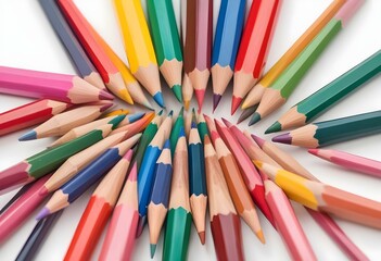 Color pencils isolated on white background