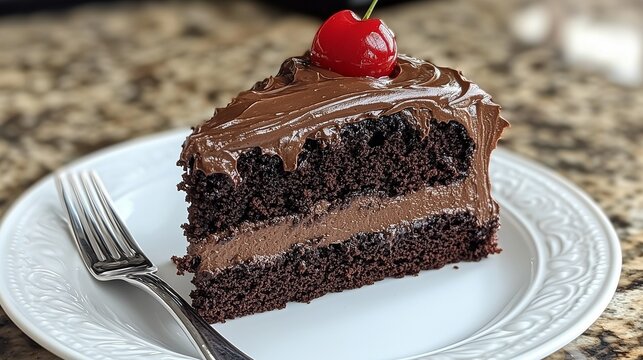 chocolate cake with cherries
