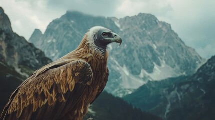 Majestic Lammergeyer Soaring Above the Alps