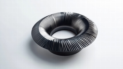 Abstract Black and White Sculpture: A minimalist, black and white sculpture with a mesmerizing, dynamic shape that invites the viewer to contemplate its form and texture.