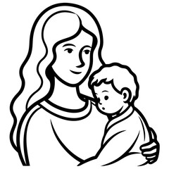 Mother’s Day line art vector