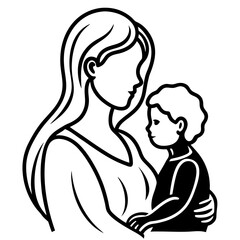 Mother’s Day line art vector