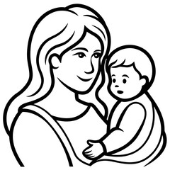 Mother’s Day line art vector