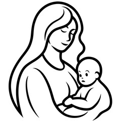 Mother’s Day line art vector