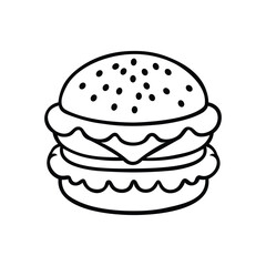 simple burger outline on white background
