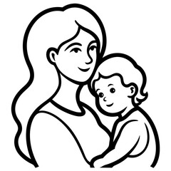 Mother’s Day line art vector