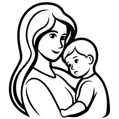 Mother’s Day line art vector