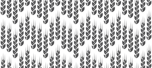 Wheat field seamless pattern. Ears of wheat on a white background. Agricultural field of grain crops. © sanchesnet1