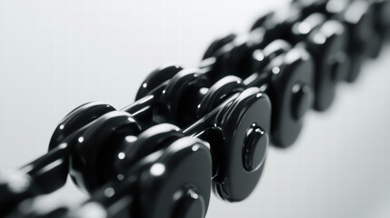 Interlocking Mechanical Strength: A close-up photograph showcasing a segment of a durable, intricate chain, highlighting its strength and the seamless interlocking of its components. 