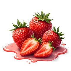strawberries on white background